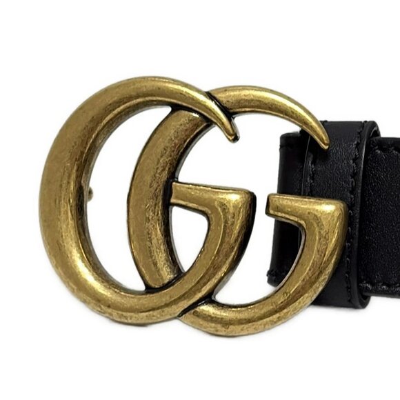 GUCCI - 414516 Black Gold Leather Hardware Belt - Picture 3 of 4